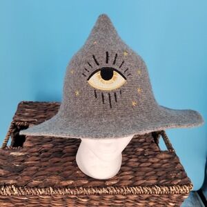 Disney Parks Hocus Pocus Hat Wool Blend Embroidered Mystic evil Eye Sanderson